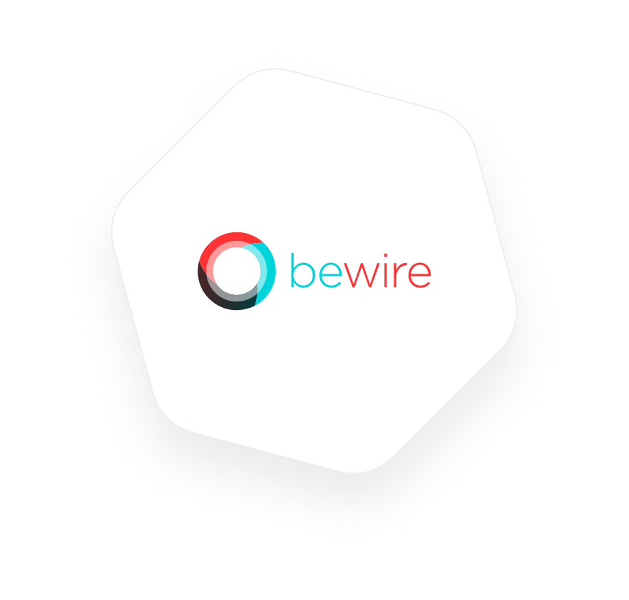 Bewire logo in hexagon